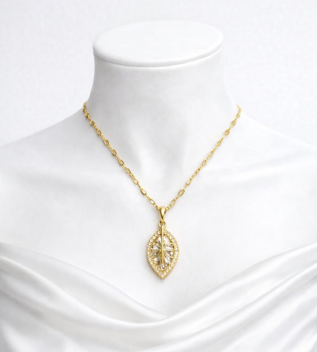 Leaf Diamond Necklace - Image 1