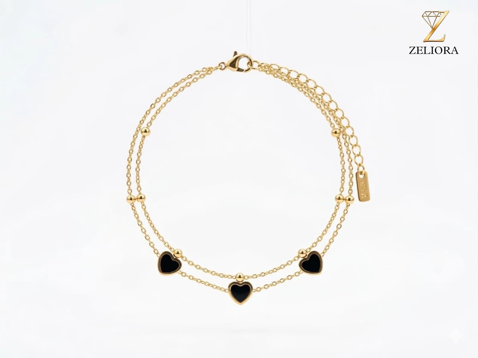 Layered Heart Chain Bracelet - Image 1