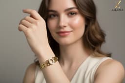 Bubble Style Gold Kada thumbnail 1